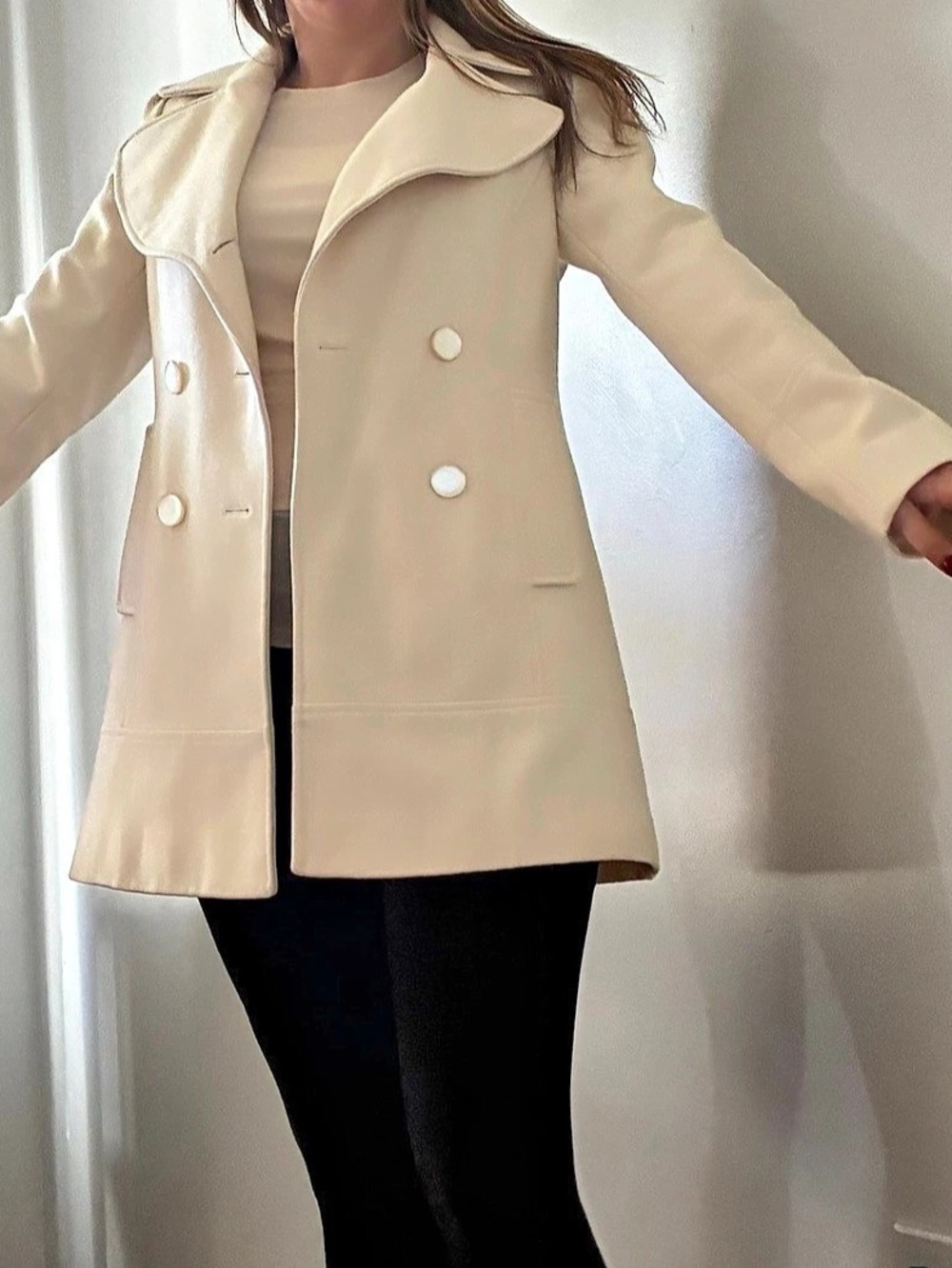 Guess Cream Pea Coat